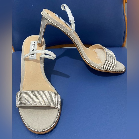 Steve Madden Shoes - New Steve Madden Benefit crystal/rhinestone heeled sandal, gray/silver